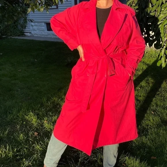 TOGETHER XL PINK TRENCH COAT LONG